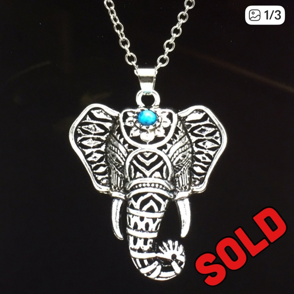 INDIAN ELEPHANT W TURQUOISE ACCENT